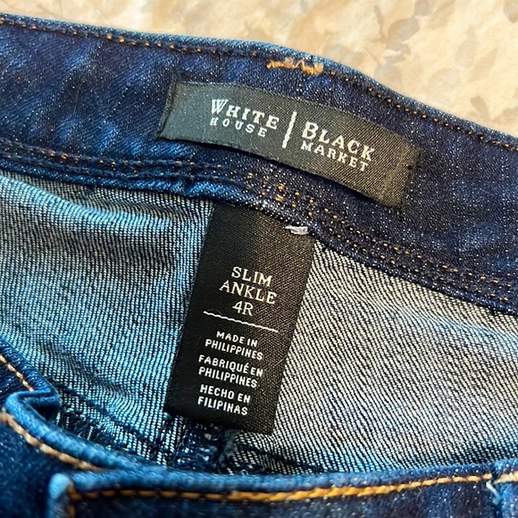 White House Black Market Slim Ankle Dark Wash Jeans 4R - Picture 4 of 4